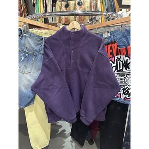 Vintage EMS Eastern Mountain Sportswear Purple Fleece Anorak Jacket Size Large